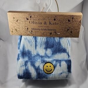OLIVIA & KATE New York Mommy & ME Beanies matching SMILEY face tye Dye knit warm